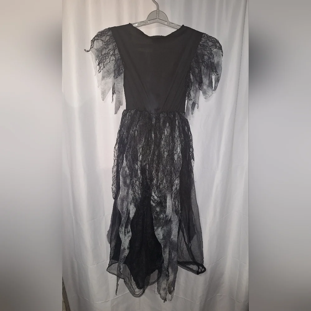 Kids Black and Gray Lace Halloween Costume Dress